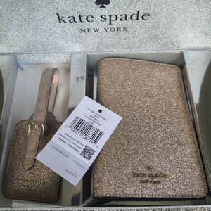 Kate Spade Rose Gold Glitter Travel Accessories